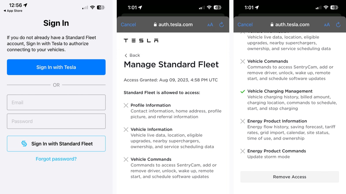 Tesla Third-Party Services feature in update 4.25.5