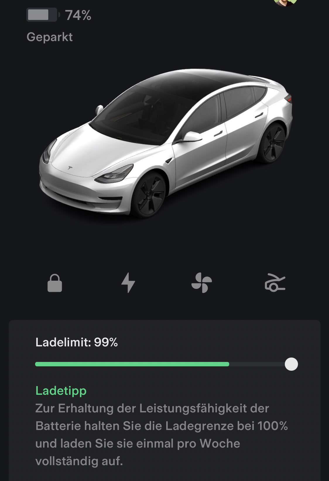 Tesla LFP Battery feature in update 4.12