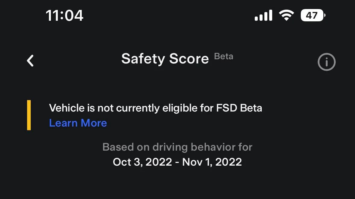 Tesla FSD Beta Eligibility feature in update 4.14.2