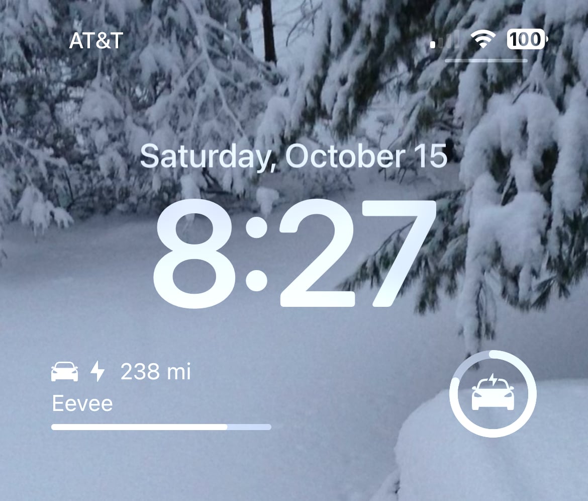 Tesla Lock Screen Widget feature in update 4.14