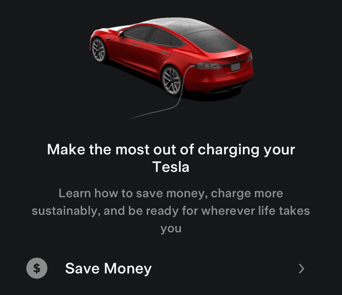 Tesla Charging Tips feature in update 4.16
