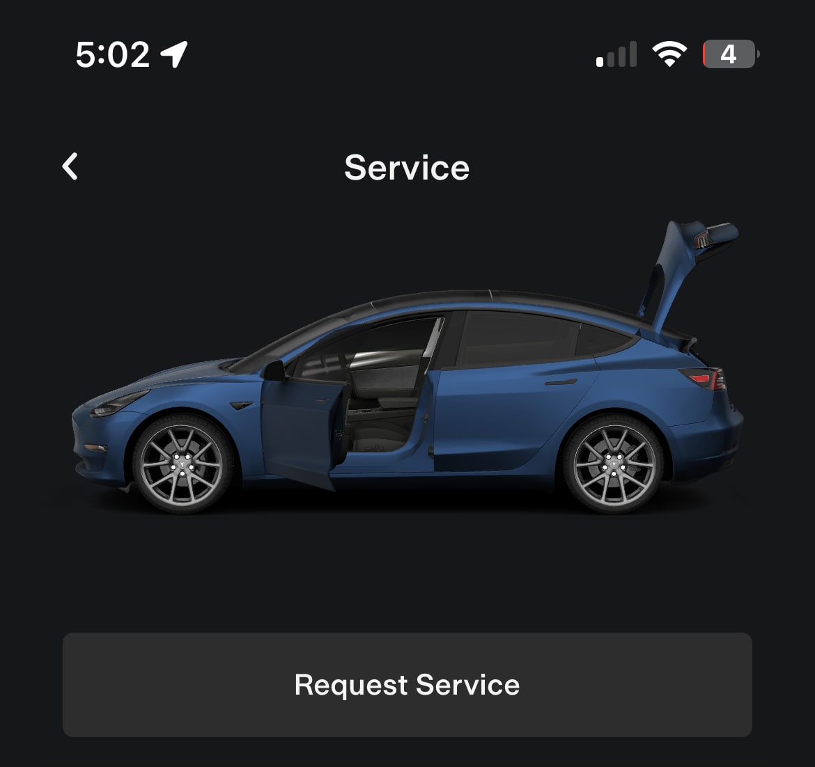 Tesla Service Visualization feature in update 4.21.0