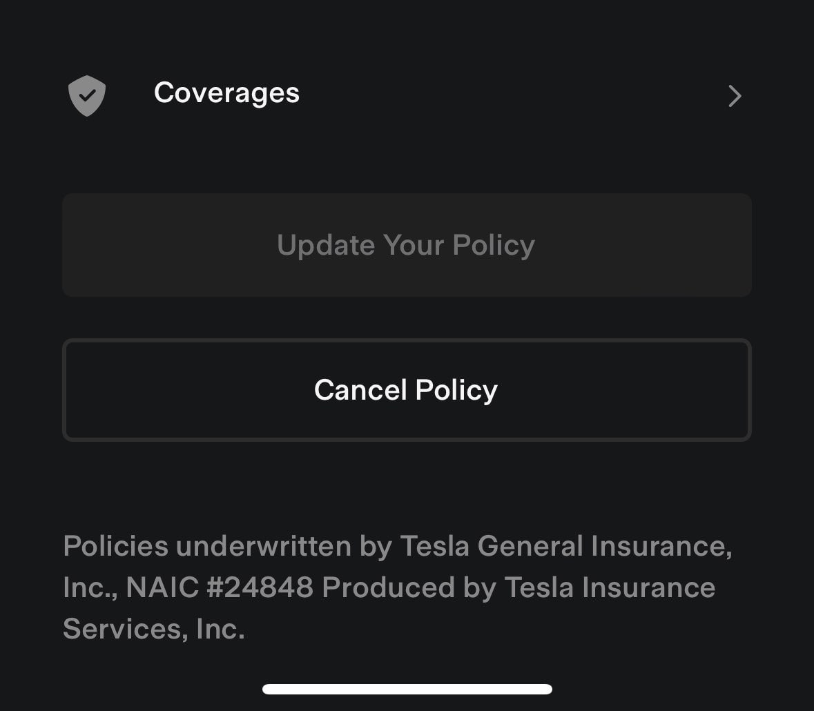 Tesla Tesla Insurance feature in update 4.23.6