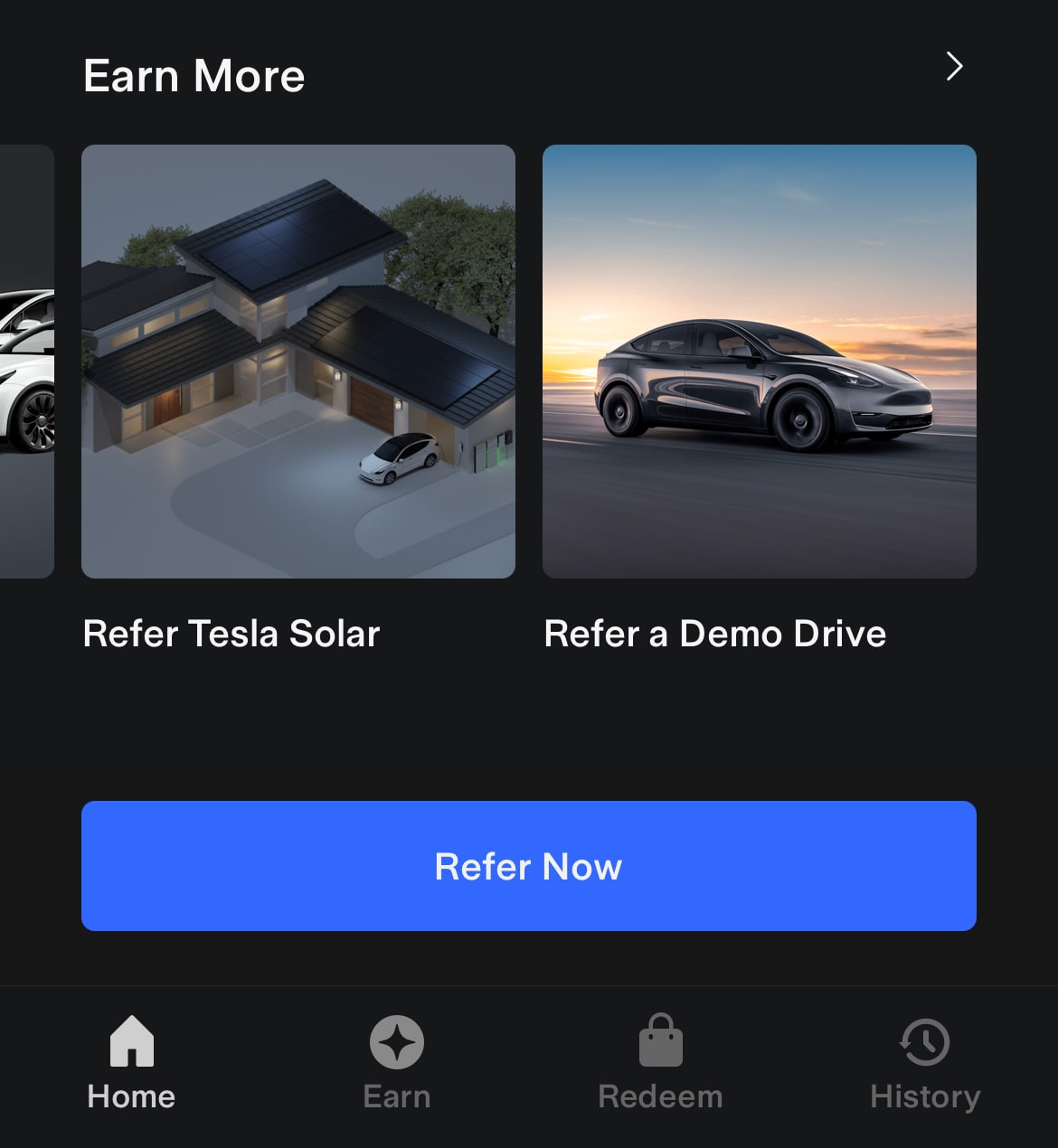 Tesla Test Drive Referrals feature in update 4.23.6