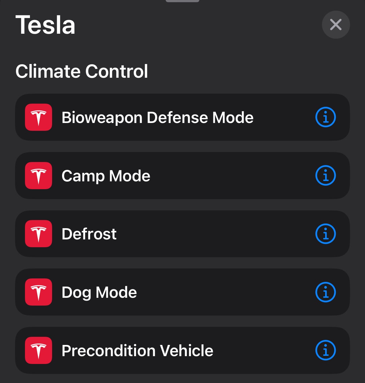 Tesla Apple Shortcuts feature in update 4.24