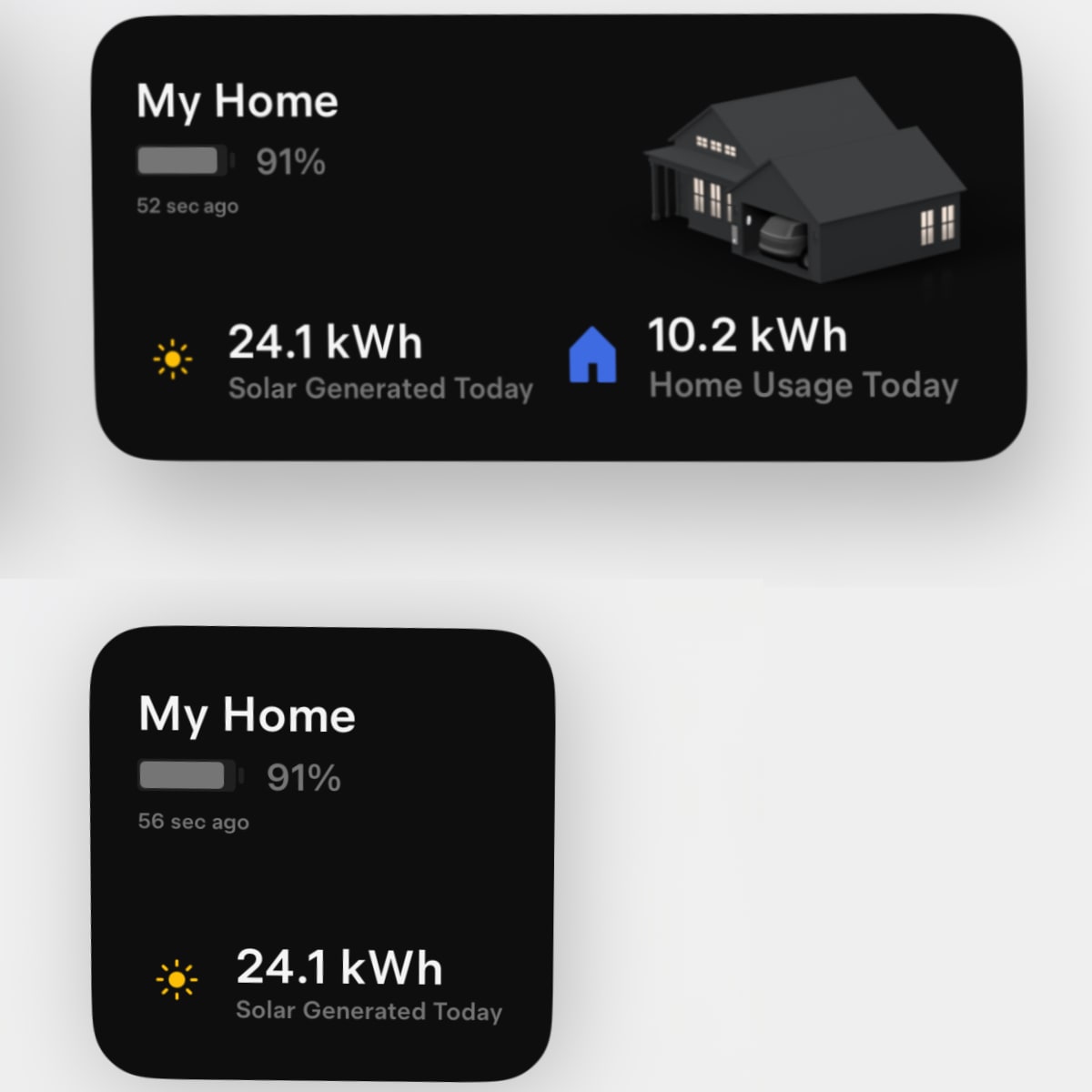 Tesla Powerwall and Tesla Solar Widgets feature in update 4.29.5