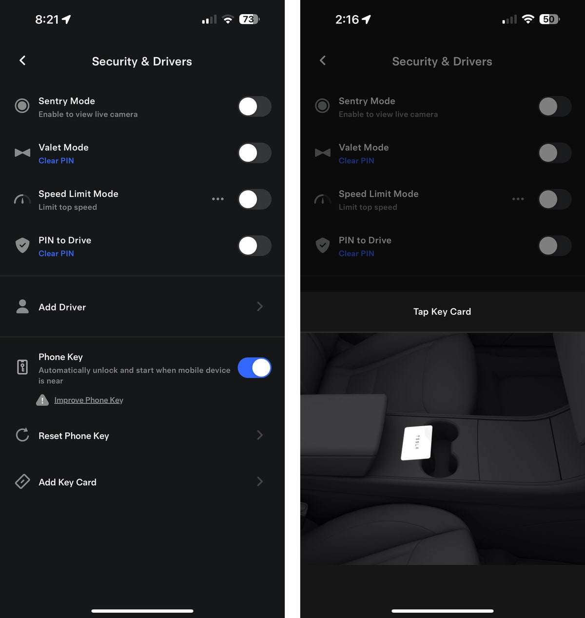 Tesla Key Cards feature in update 4.29