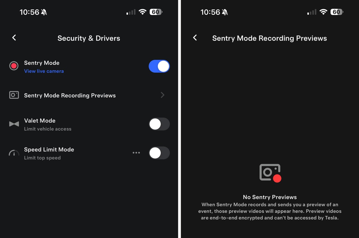 Tesla Sentry Mode Videos feature in update 4.32.0
