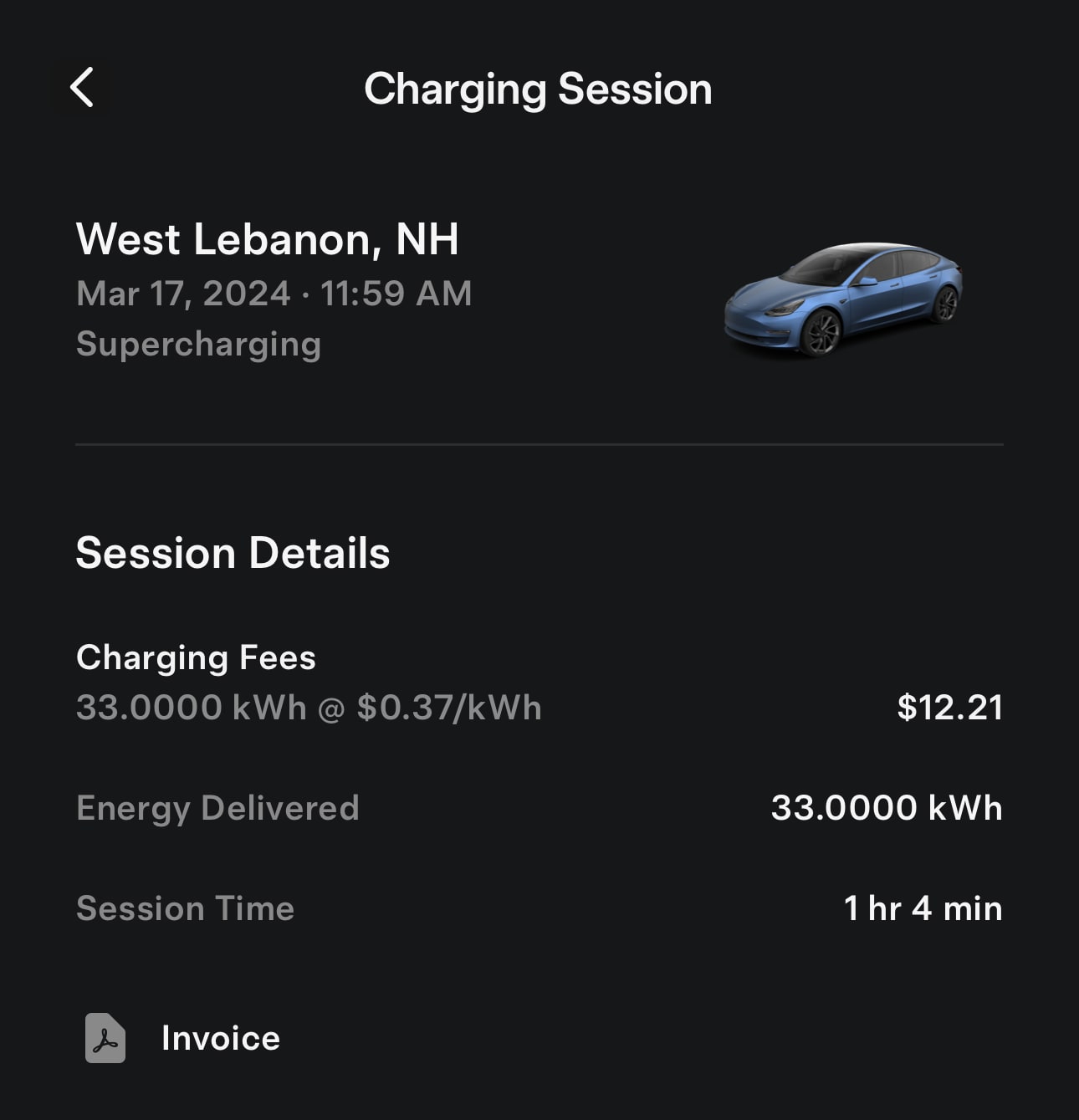Tesla Supercharger kWh feature in update 4.34.1