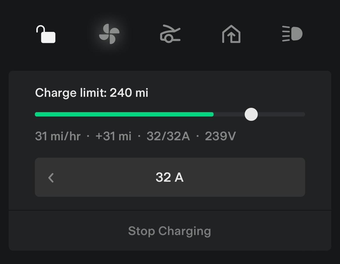 Tesla app now shows you how much you have charged