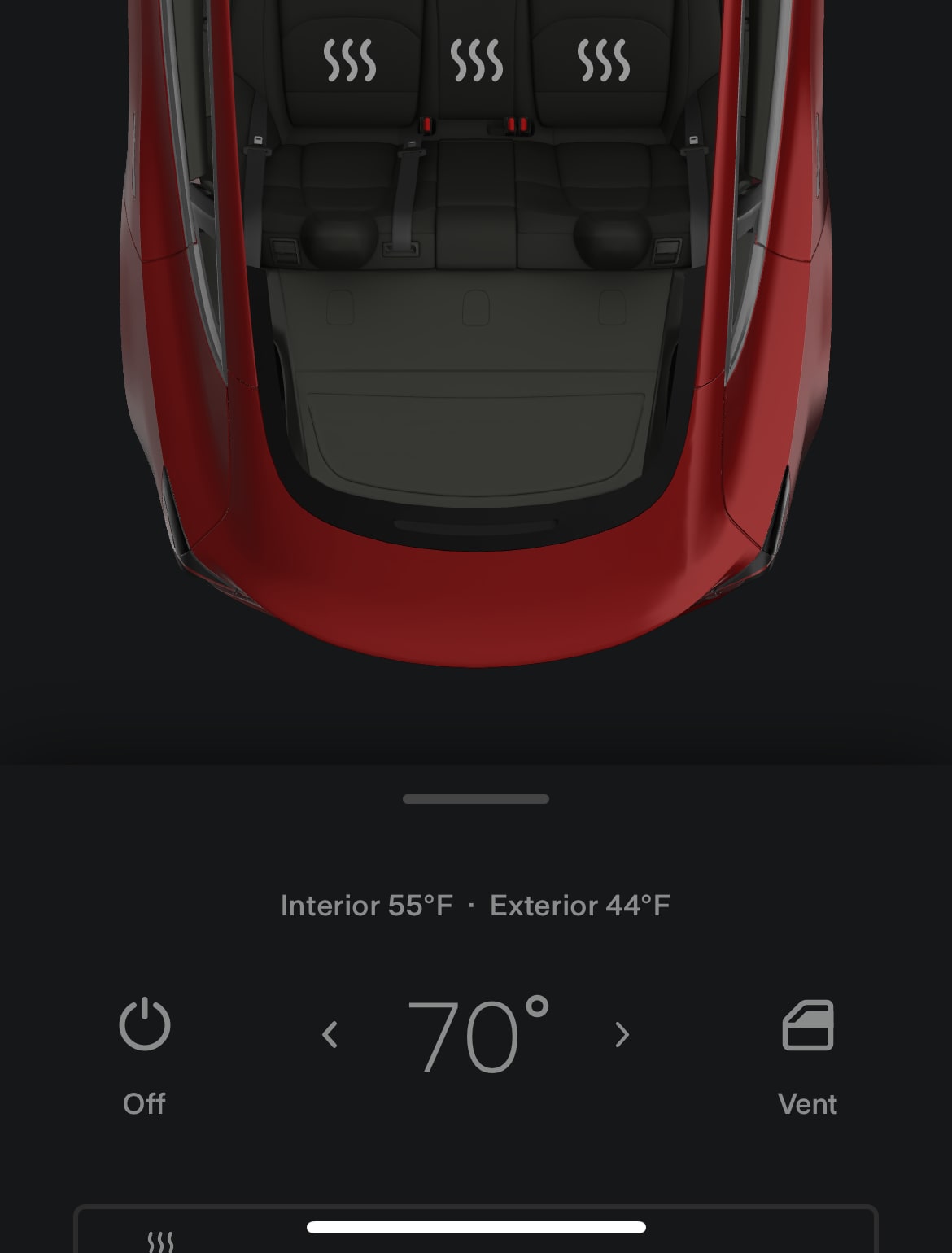 Tesla Climate Drawer feature in update 4.7.1
