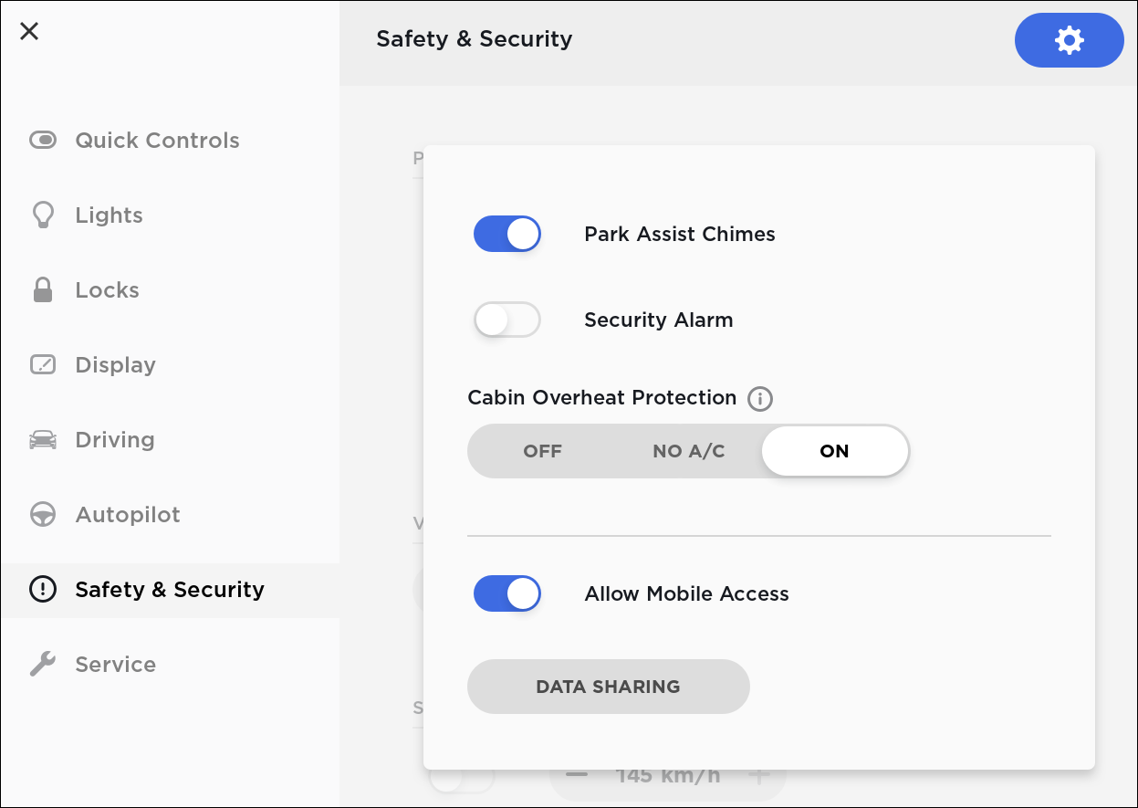 Tesla 驾驶室过热保护 feature in update 2018.28.5