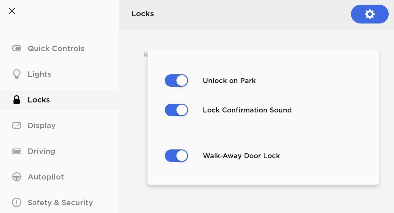 Tesla Confirmation sonore du verrouillage feature in update 2018.28.5