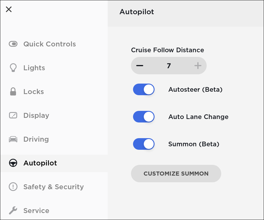 Tesla Herbeirufen feature in update 2018.28.5