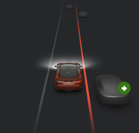 Tesla Blindspot Warning feature in update 2018.39.0.1