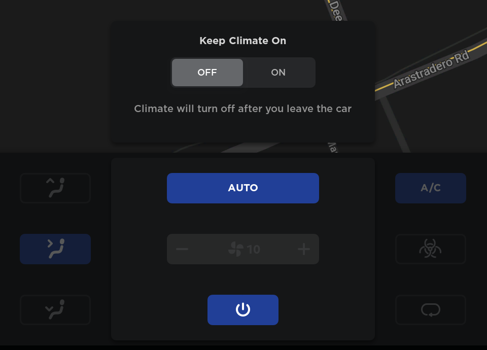 Tesla Climate Control feature in update 2018.39.1