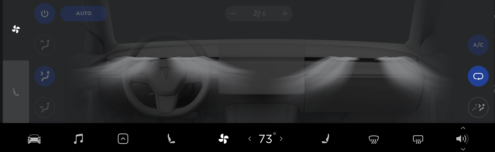 Tesla Climate Control feature in update 2018.39.7