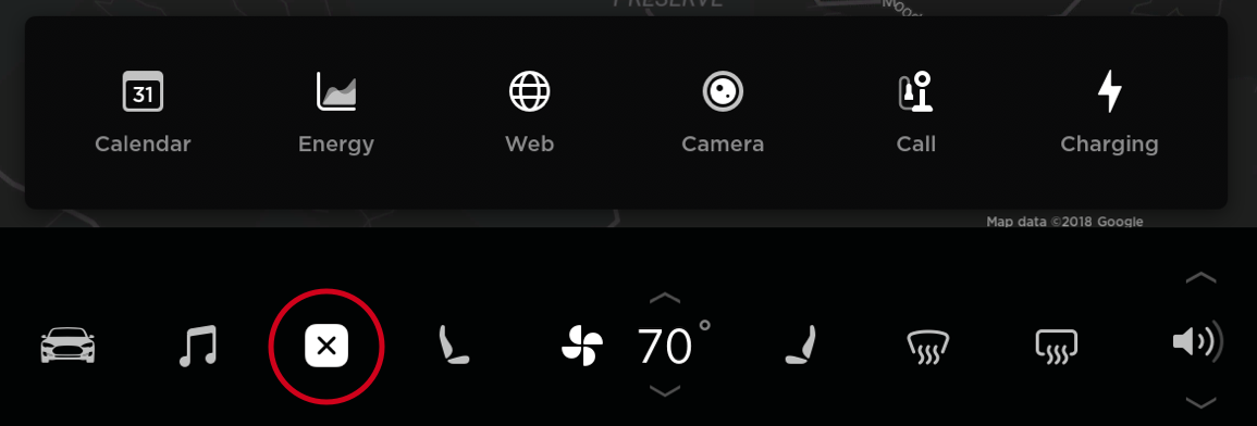 Tesla App Launcher feature in update 2018.42.2