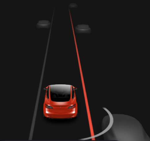 Tesla Avertisseur d’angles morts feature in update 2018.42.2