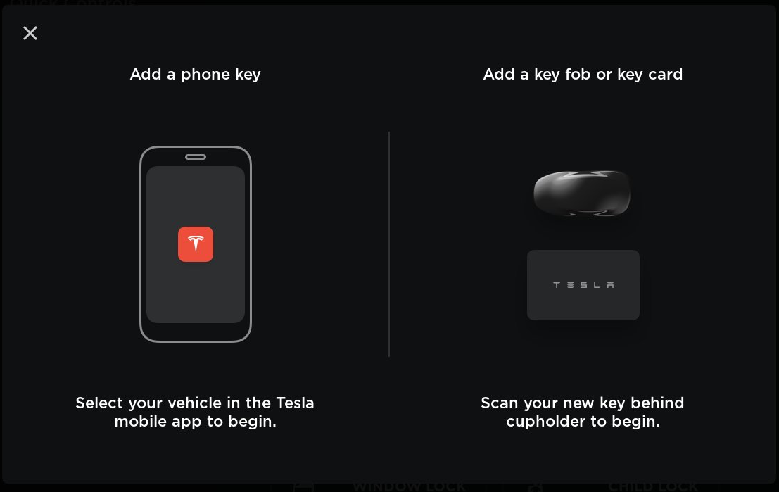 Tesla Keys feature in update 2018.42.2