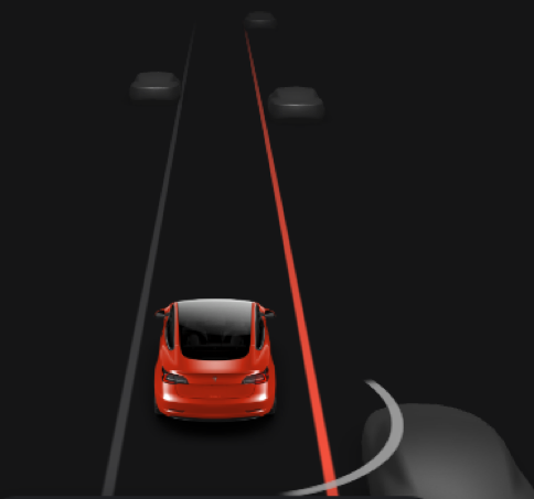 Tesla Blindspot Warning feature in update 2018.42.3