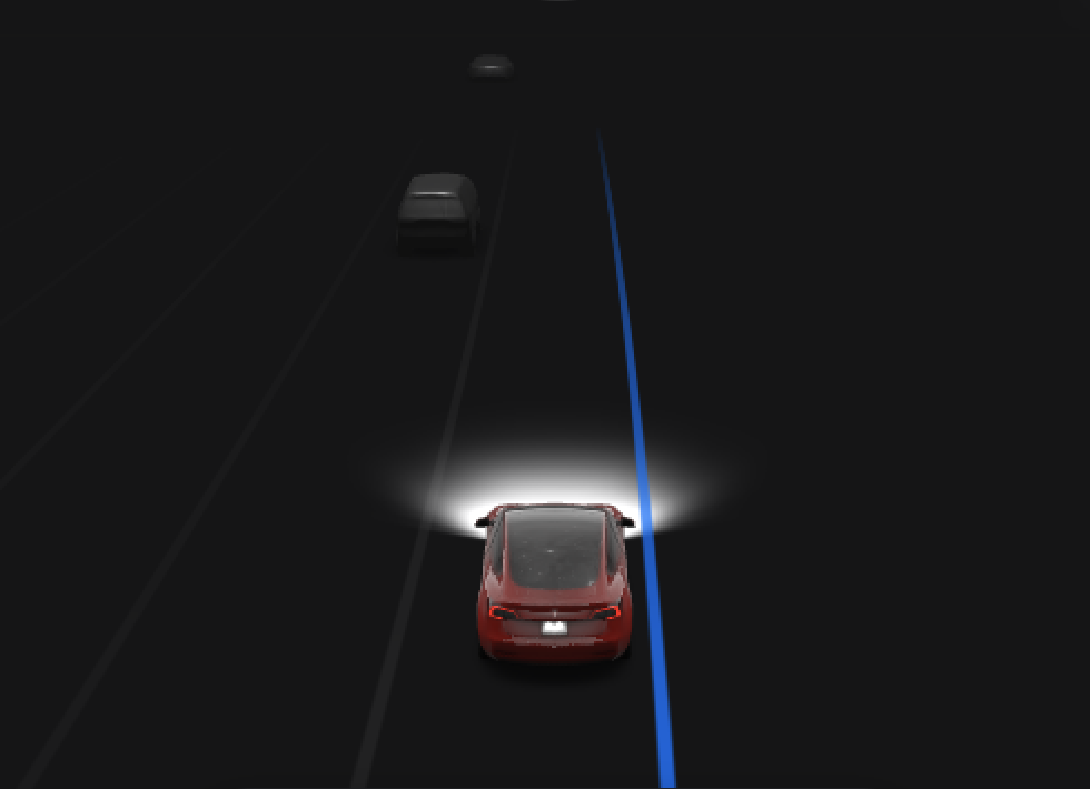 Tesla 車道偏離預警 feature in update 2019.15.104.1