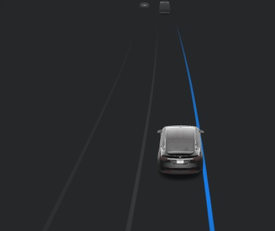 Tesla 車線逸脱防止 feature in update 2019.32.1