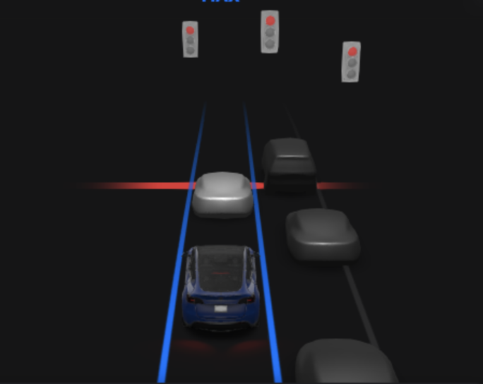 Tesla Contrôle des feux de signalisation et des panneaux Stop (bêta) feature in update 2020.12.11.5