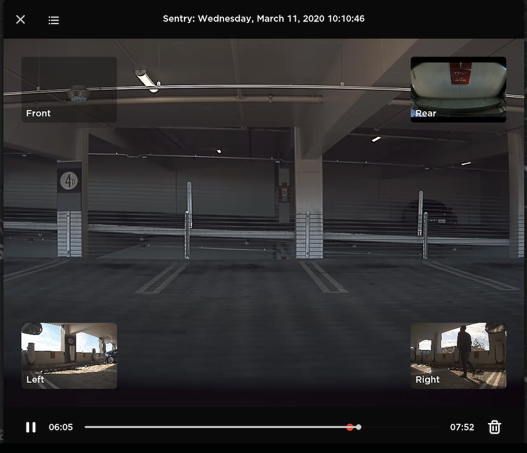Tesla Améliorations de la visionneuse de la caméra embarquée feature in update 2020.24.6.1