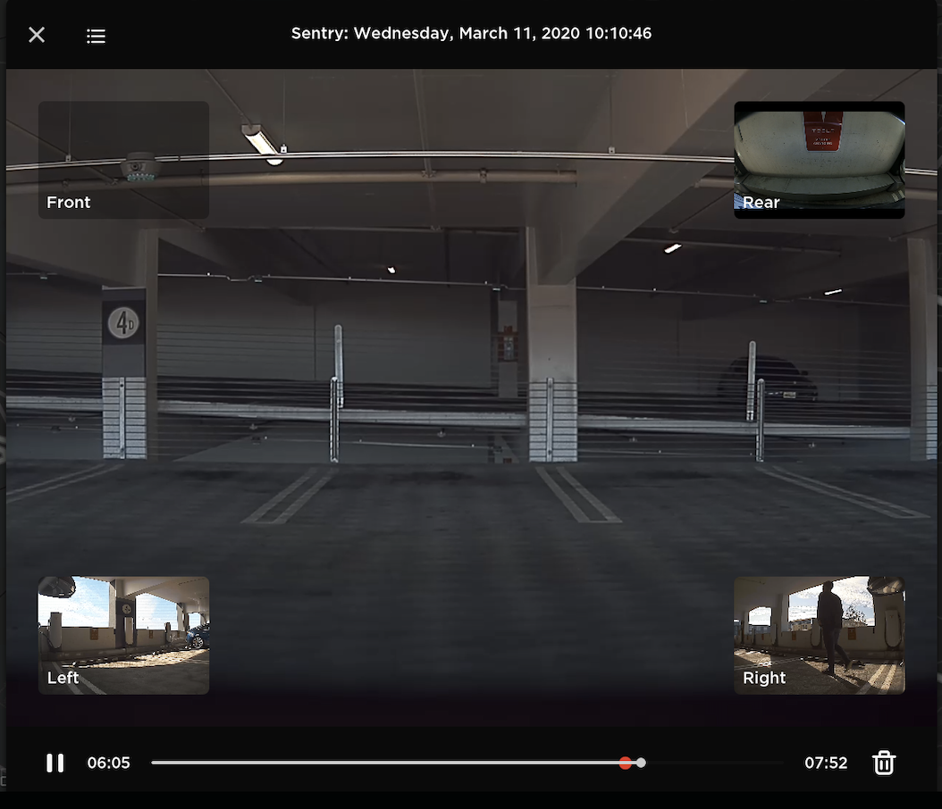 Tesla Verbesserungen der Dashcam-Anzeige feature in update 2020.24.6.1