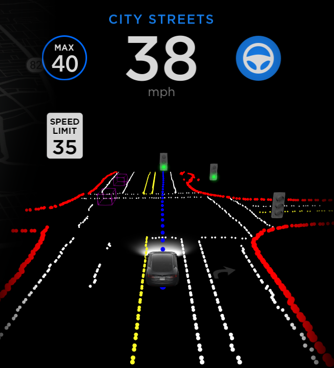 Tesla Full Self-Driving (Beta) feature in update 2020.40.8.10