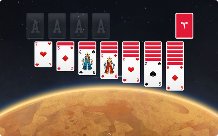 Tesla Solitaire feature in update 2020.48.25