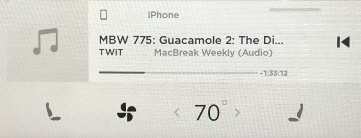 Tesla Bluetooth Audio Progress Bar feature in update 2021.12.25.6