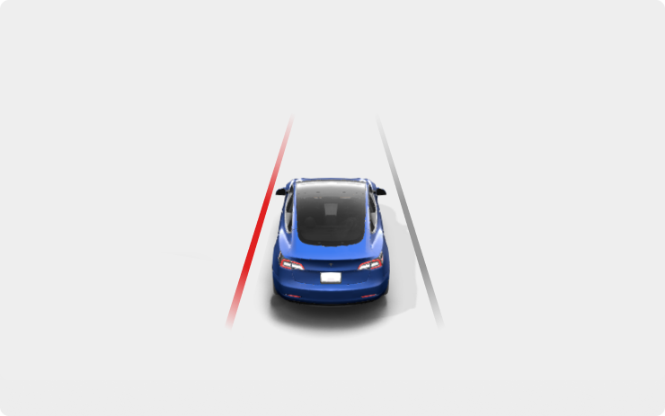 Tesla Emergency Lane Departure Avoidance feature in update 2021.4.18.10