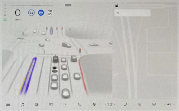 Tesla Driving Visualization Improvements feature in update 2021.12.25.15