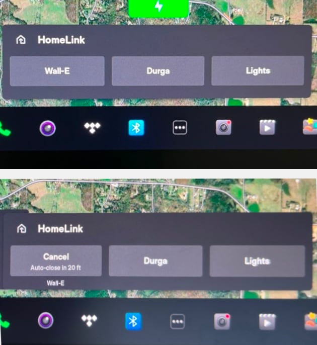 Tesla HomeLink Buttons feature in update 2022.28.5