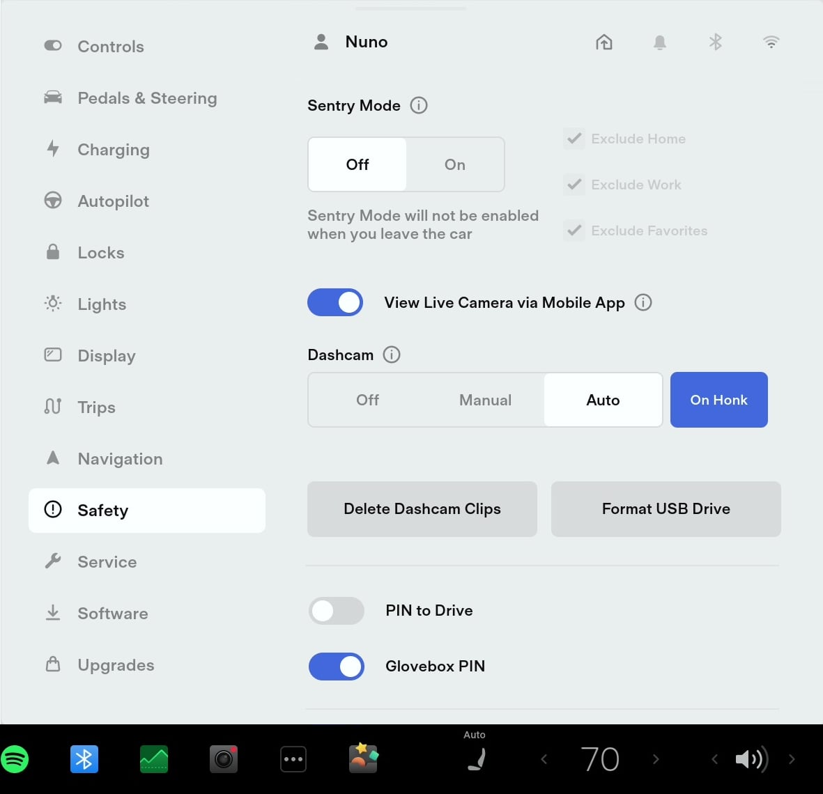 Tesla Safety Menu Reorganized feature in update 2022.28.5