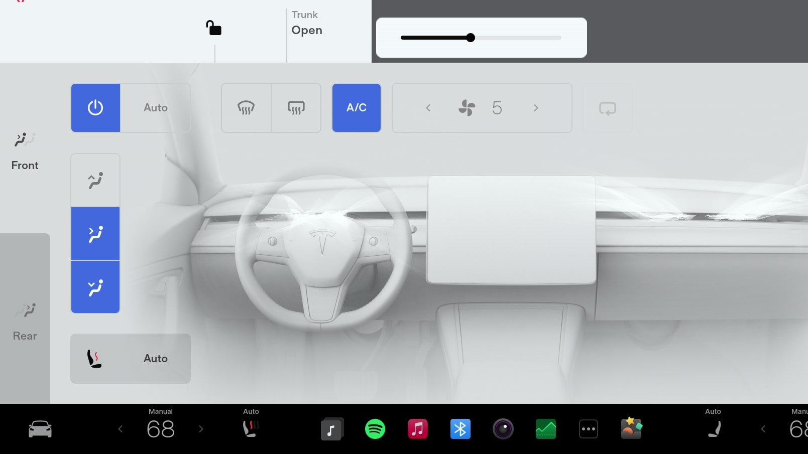 Tesla Manual Fan Speed feature in update 2022.44.25.3