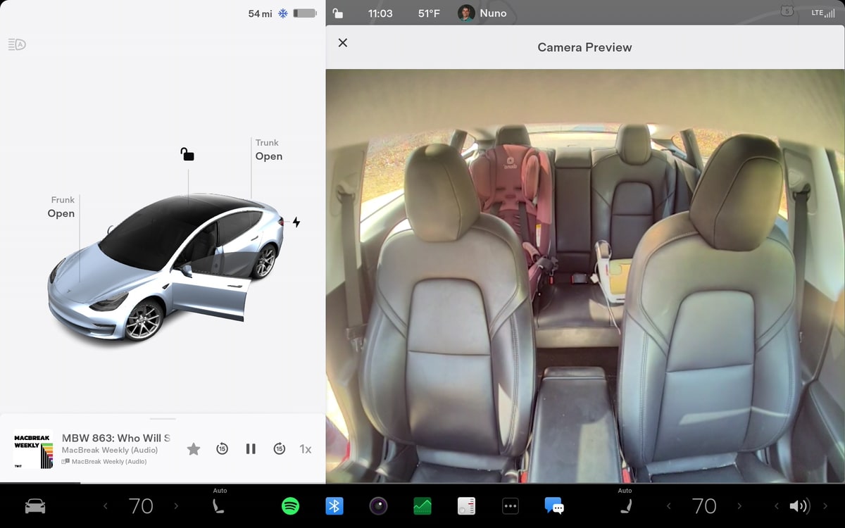 Tesla View Cabin Camera feature in update 2022.45.14