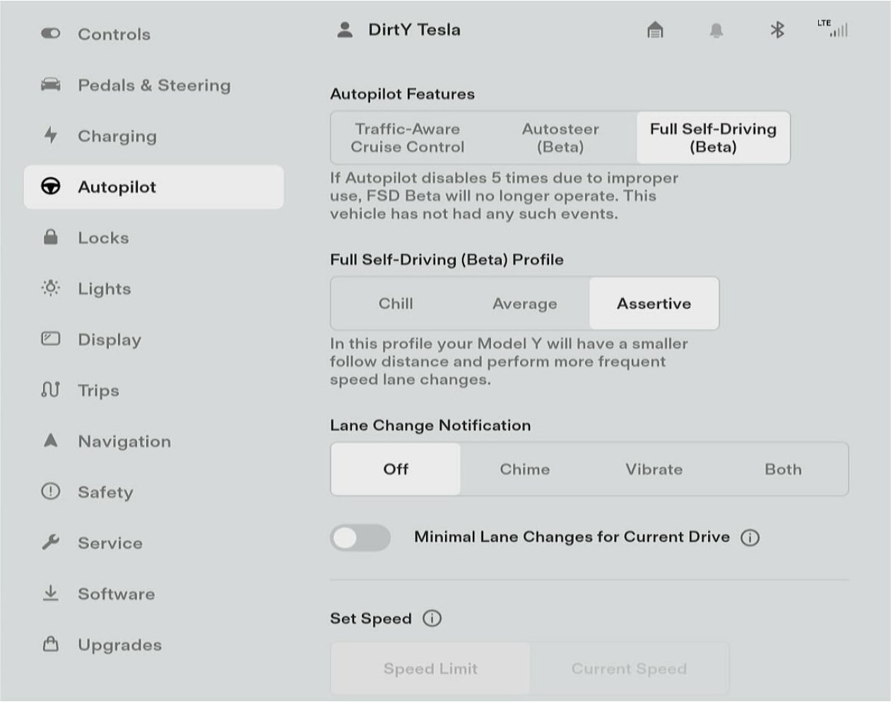 Tesla has reorganized the Autopilot menu