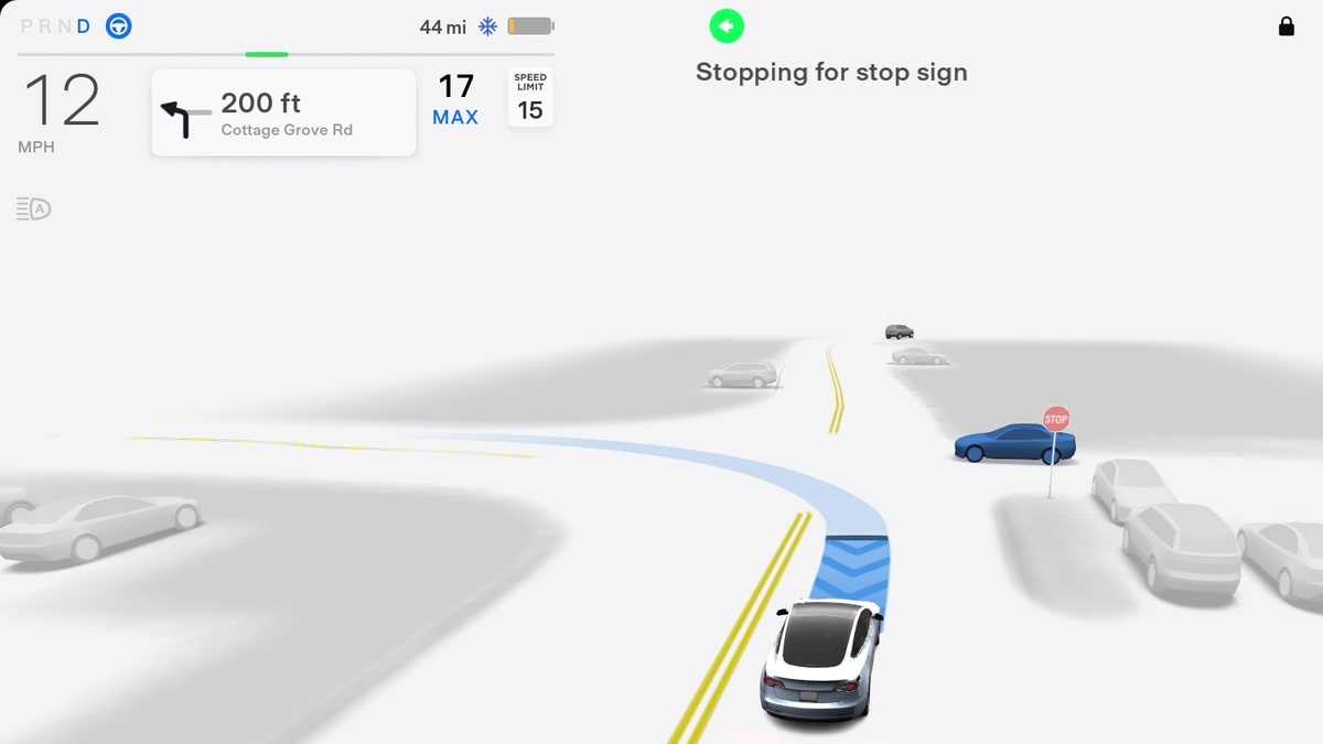 Tesla FSD Beta Messages feature in update 2022.45.11