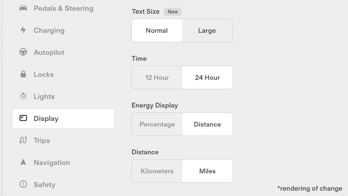 Tesla New Labels feature in update 2023.12.5