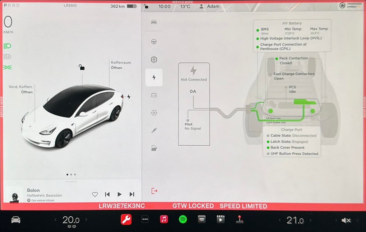 Tesla Improvements to Service Mode feature in update 2023.2.13