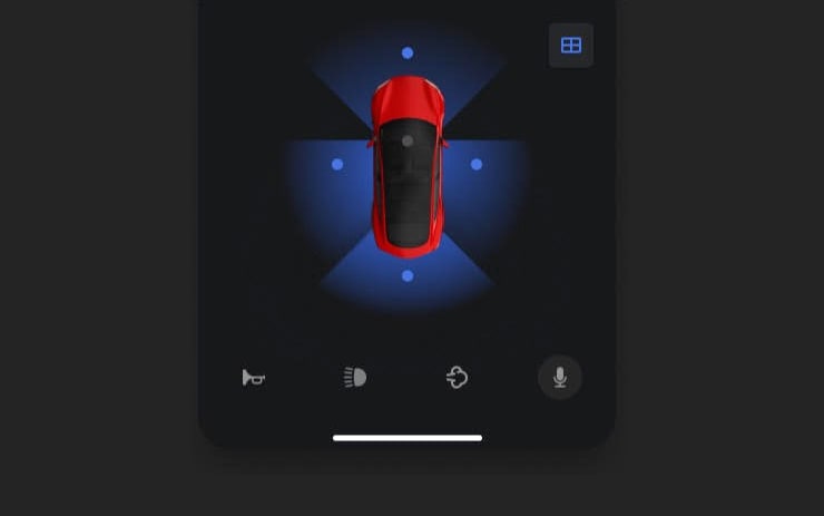 Tesla 앱의 카메라 보기