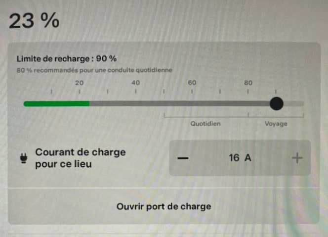 Tesla Daily Charge Limit feature in update 2023.26.12