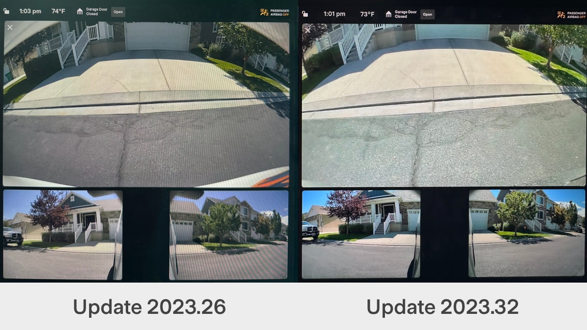 Tesla Improved Reverse Camera View feature in update 2023.32.4