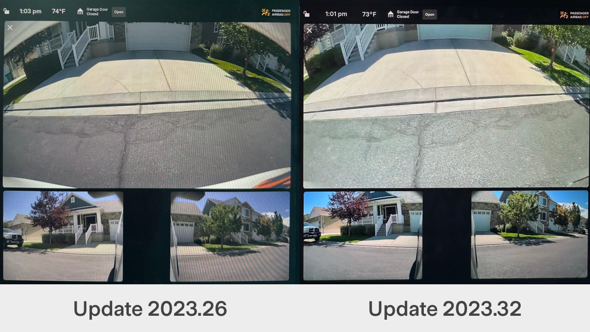 Tesla Improved Reverse Camera View feature in update 2023.32.300