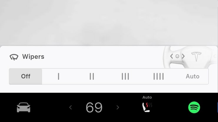 Tesla Automatic Wipers feature in update 2023.44.30