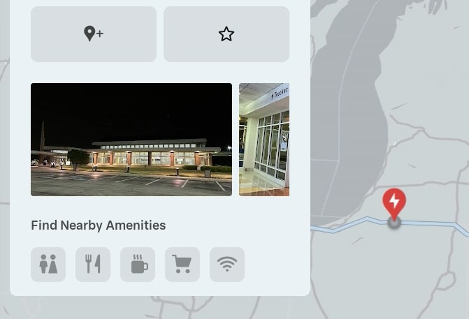 Tesla View Supercharger Amenities on Map feature in update 2023.44.30.9