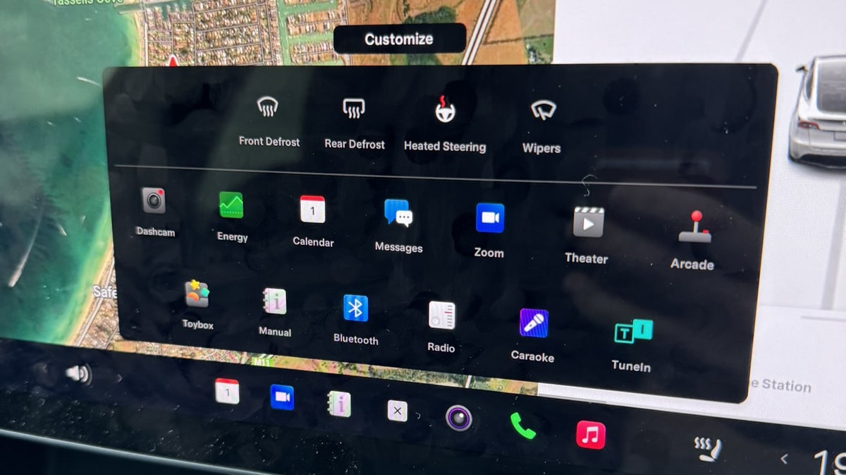 Tesla All Apps Menu feature in update 2023.44.1